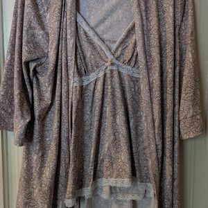 Robe, tank, and shorts pajama set